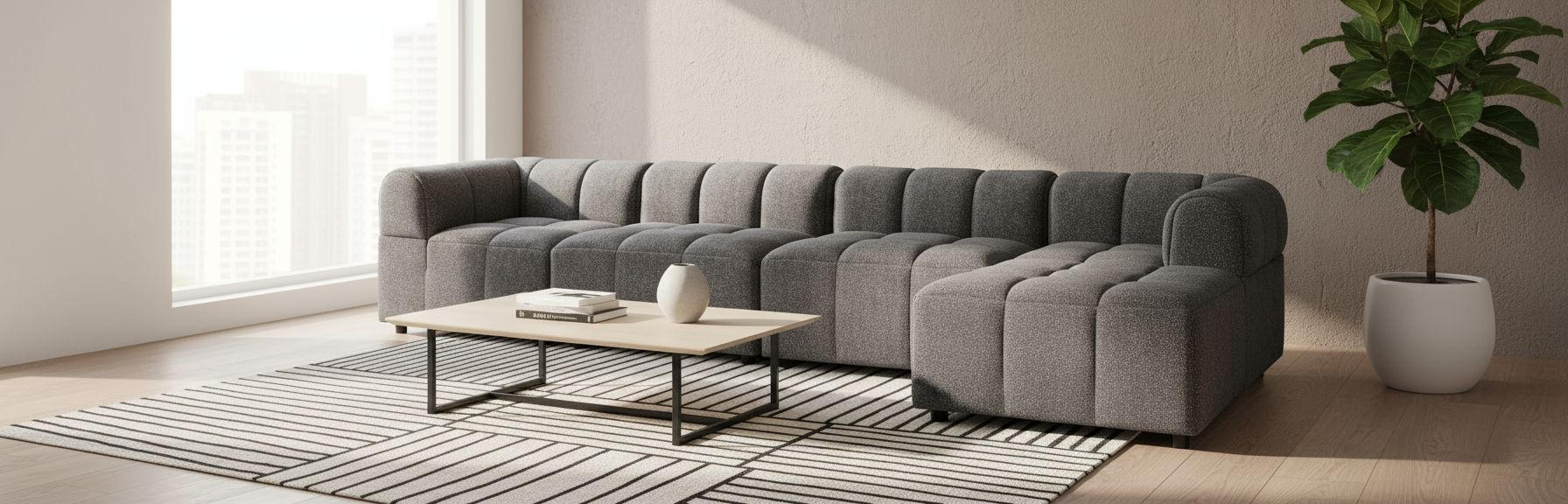 SOFAELEMENT Struktur Anthrazit  - Anthrazit/Schwarz, Design, Holz/Kunststoff (84/48/84cm) - MID.YOU