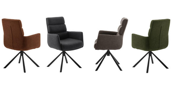 ARMLEHNSTUHL in Stahl Webstoff - Anthrazit/Schwarz, Design, Textil/Metall (61/90/64cm) - Dieter Knoll