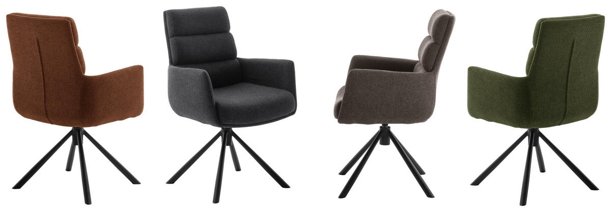 ARMLEHNSTUHL  in Stahl Webstoff  - Anthrazit/Schwarz, Design, Textil/Metall (61/90/64cm) - Dieter Knoll