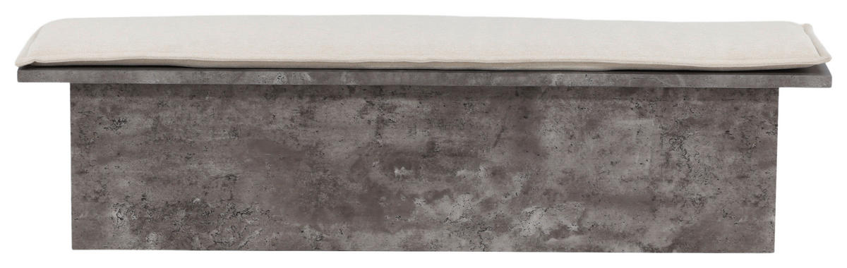 SITZBANK 160/45/40 cm Textilgeflecht Grau, Weiß furniert  - Weiß/Grau, Design, Textil (160/45/40cm) - Livetastic