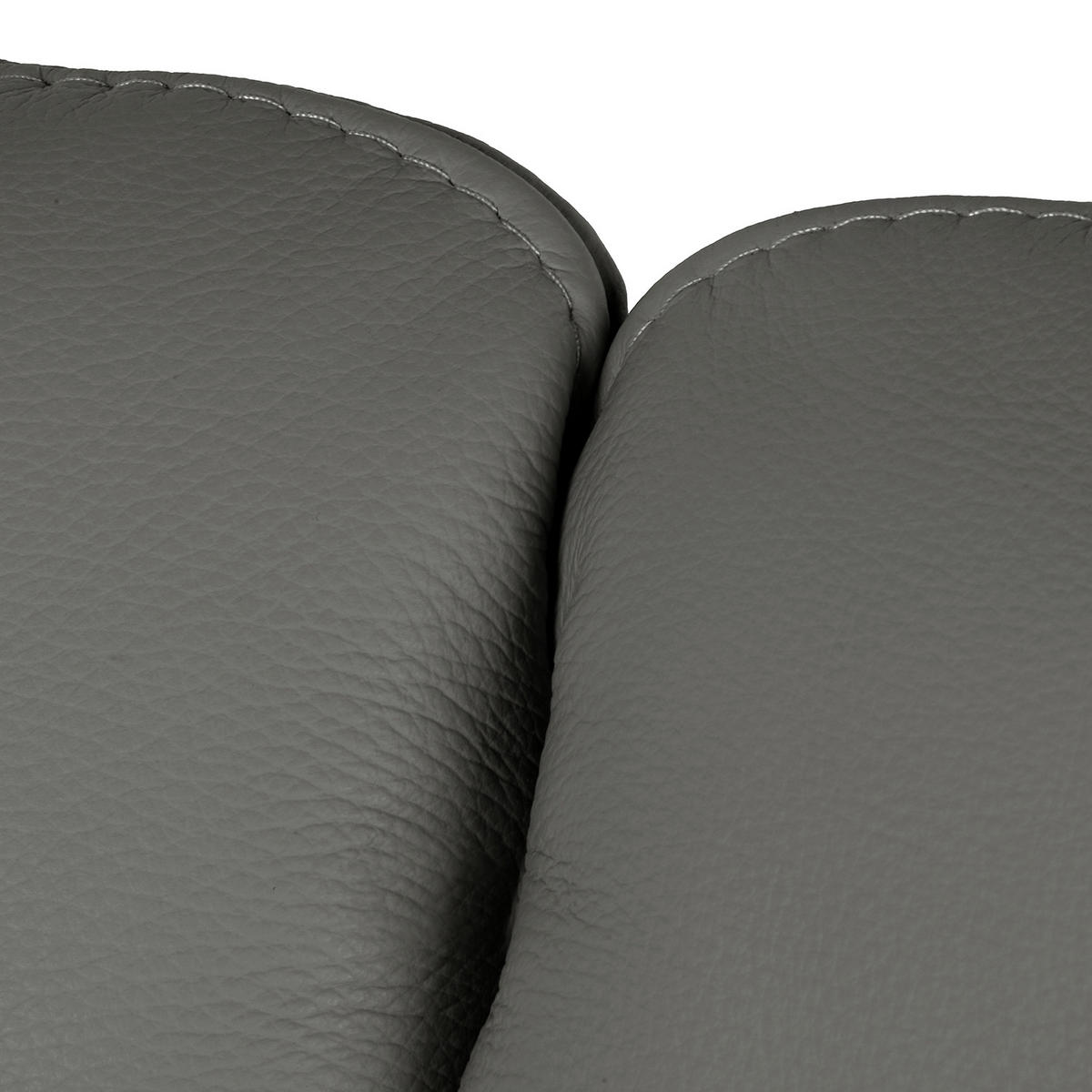 3-SITZER-SOFA Echtleder Anthrazit  - Anthrazit/Silberfarben, Design, Leder/Metall (214/90/88cm) - Livetastic