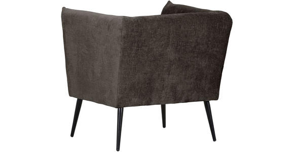 SESSEL in Chenille Dunkelgrau  - Dunkelgrau/Schwarz, Design, Textil/Metall (76/73/76cm) - Landscape