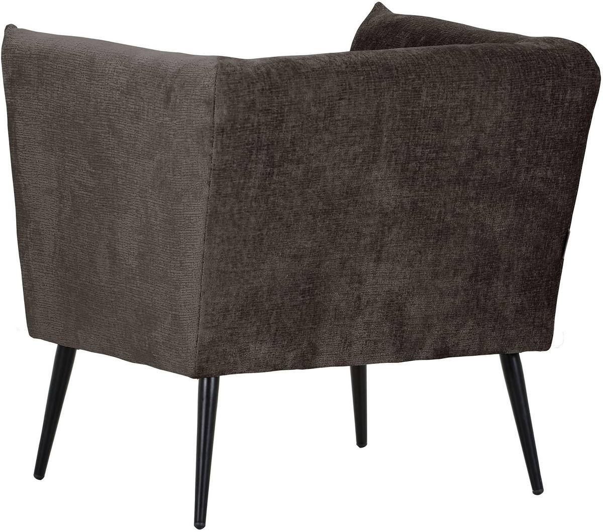 SESSEL in Chenille Dunkelgrau  - Dunkelgrau/Schwarz, Design, Textil/Metall (76/73/76cm) - Landscape