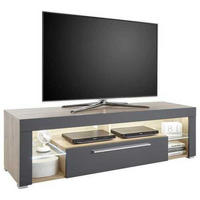 TV-ELEMENT - Eichefarben/Silberfarben, Design, Glas/Holzwerkstoff (153/44/44cm) - Carryhome