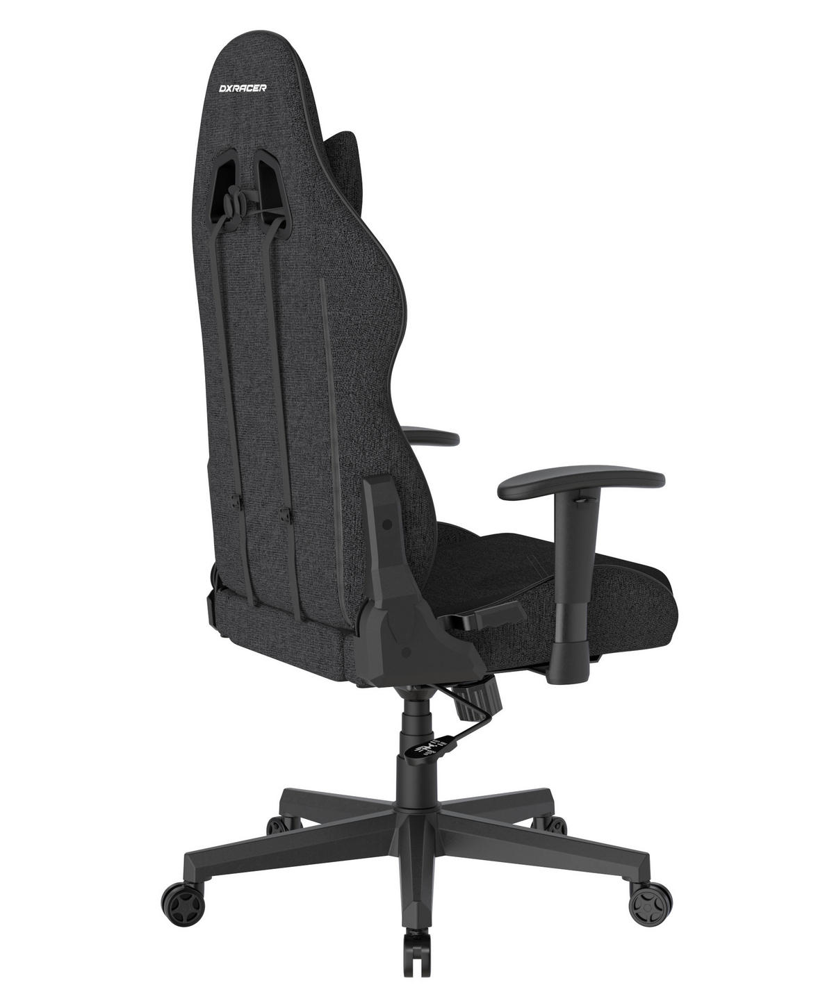 GAMINGSTUHL Schwarz Textil   - Schwarz/Weiß, KONVENTIONELL, Kunststoff/Textil (70/132/70cm) - Dxracer