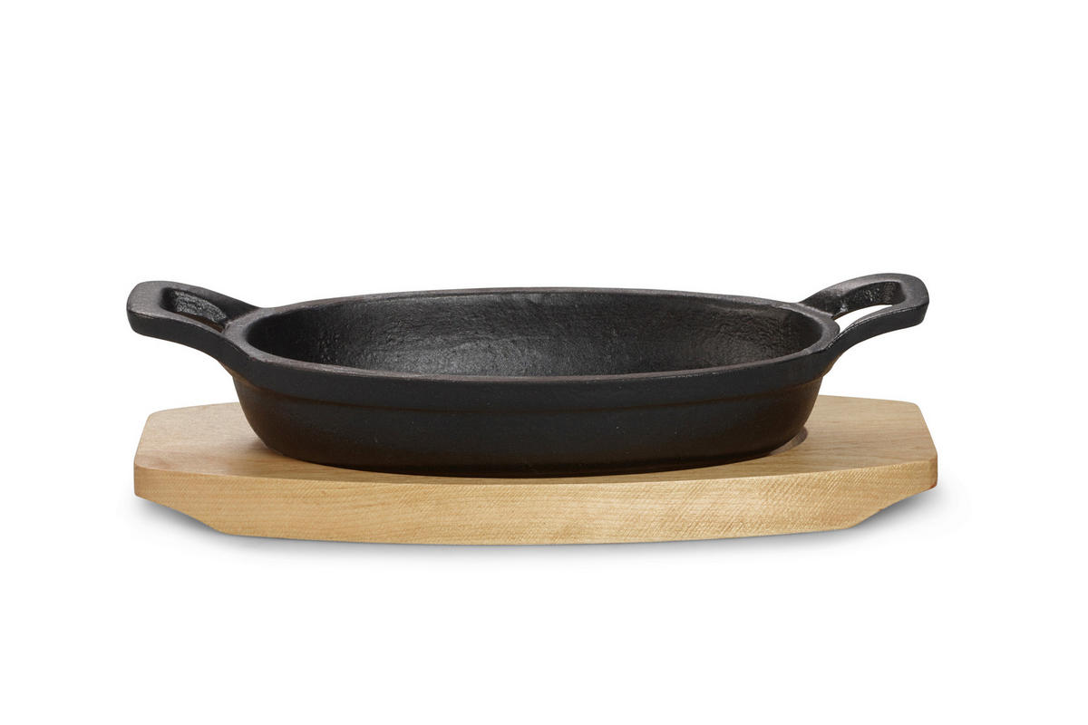 SERVIERPFANNE  - Schwarz/Braun, Basics, Holz/Metall (15,5/3/9,5cm) - Echtwerk