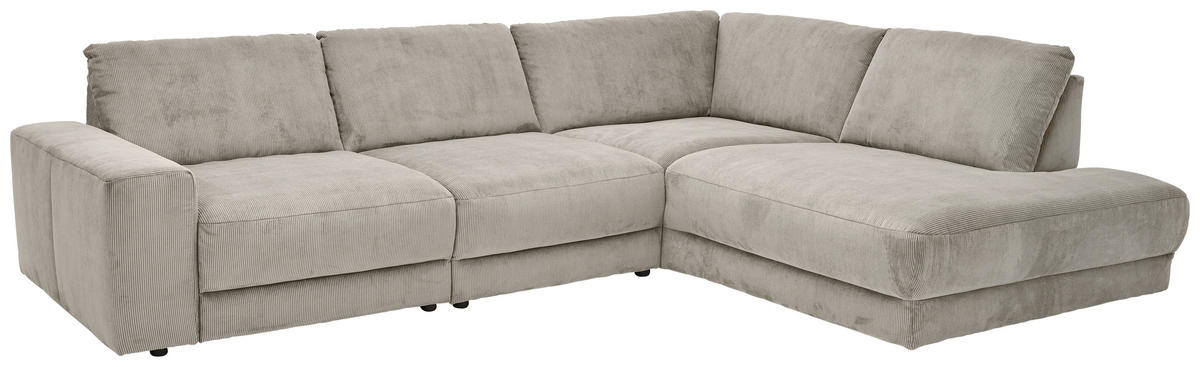 ECKSOFA in Feincord Greige  316/242 cm  - Greige/Schwarz, Design, Kunststoff/Textil (316/242cm) - Niels Andersson