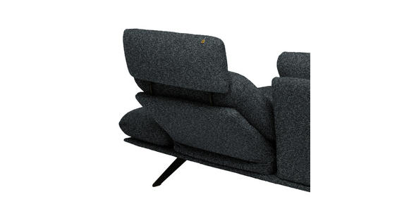 ECKSOFA  in Flachgewebe Anthrazit  234/155 cm  - Anthrazit/Schwarz, Design, Textil/Metall (234/155cm) - Dieter Knoll