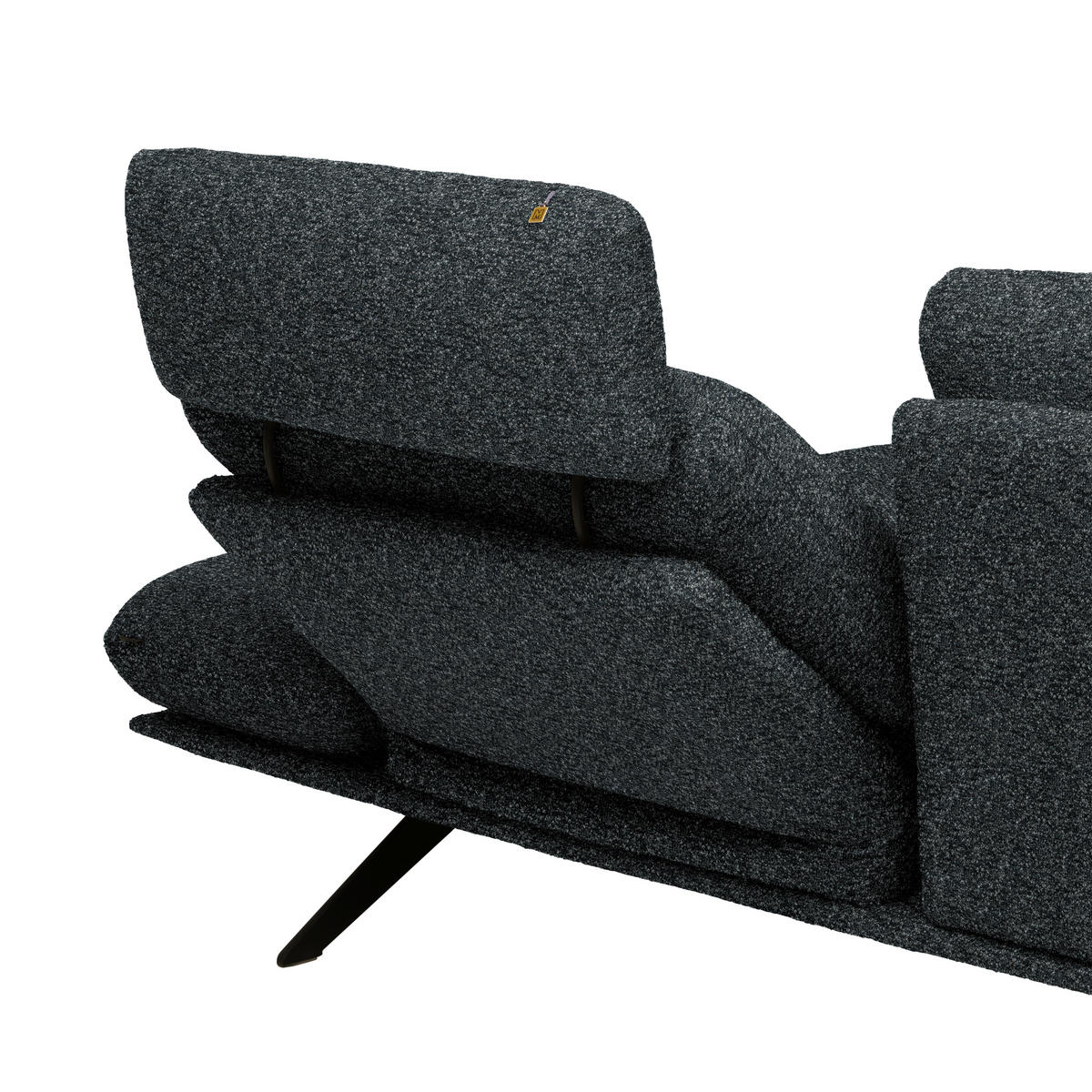 ECKSOFA Flachgewebe Anthrazit  - Anthrazit/Schwarz, Design, Textil/Metall (234/155cm) - Dieter Knoll