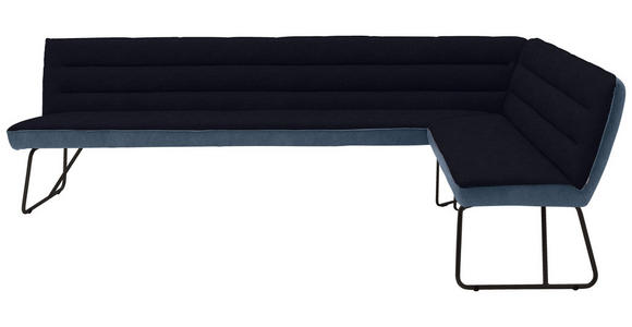 ECKBANK 284/184 cm  in Blau, Schwarz, Dunkelblau  - Blau/Schwarz, Design, Textil/Metall (284/184cm) - Dieter Knoll