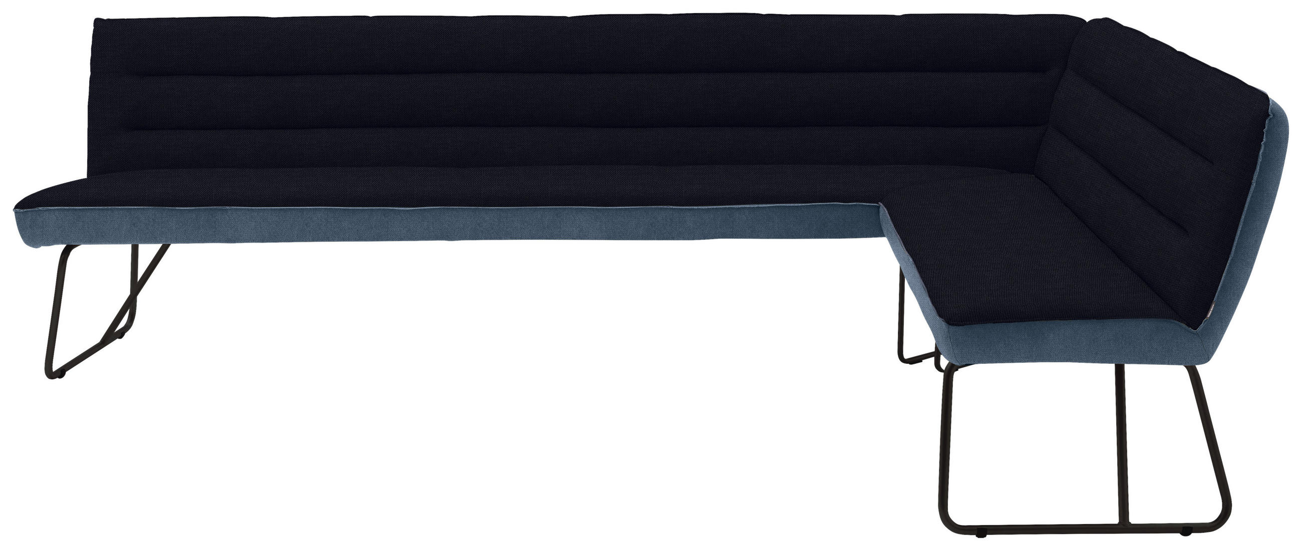 ECKBANK 284/184 cm Flachgewebe Blau, Schwarz, Dunkelblau   - Blau/Schwarz, Design, Textil/Metall (284/184cm) - Dieter Knoll