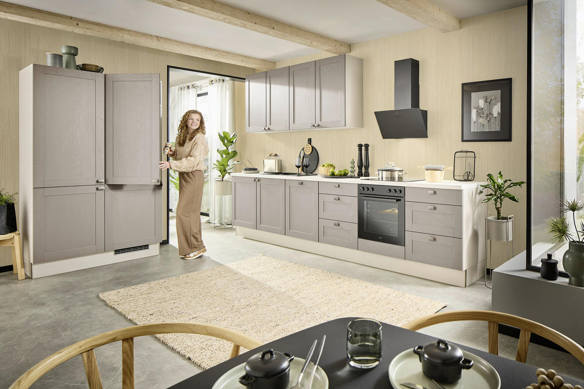 ECKKÜCHE XO50 120/360 cm  in Grau, Kaschmir  - Kaschmir/Creme, Design, Holzwerkstoff/Metall (120/360cm) - Xora