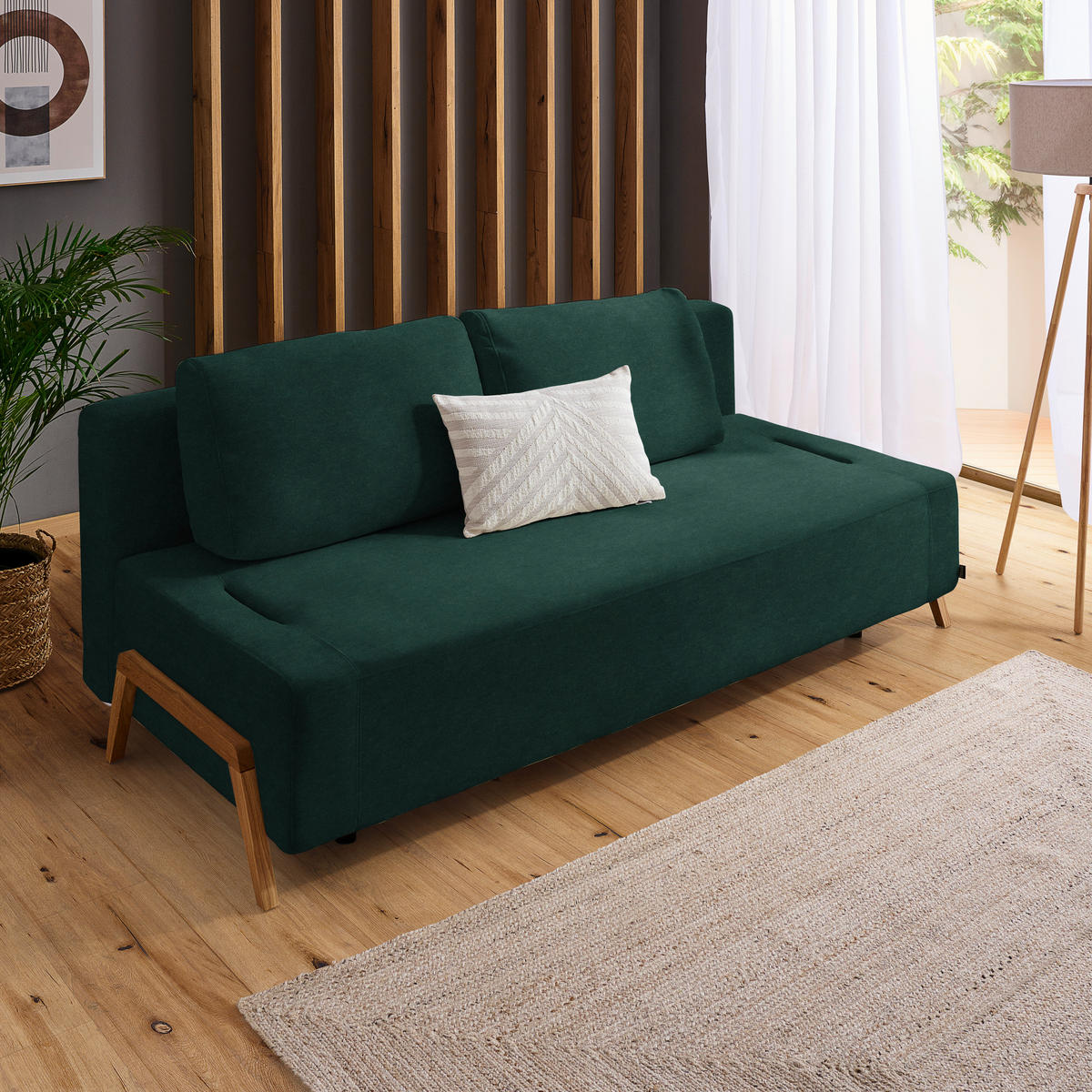 SCHLAFSOFA in Holz, Textil Waldgrün  - Waldgrün/Naturfarben, Design, Holz/Textil (211/88/102cm) - Niels Andersson