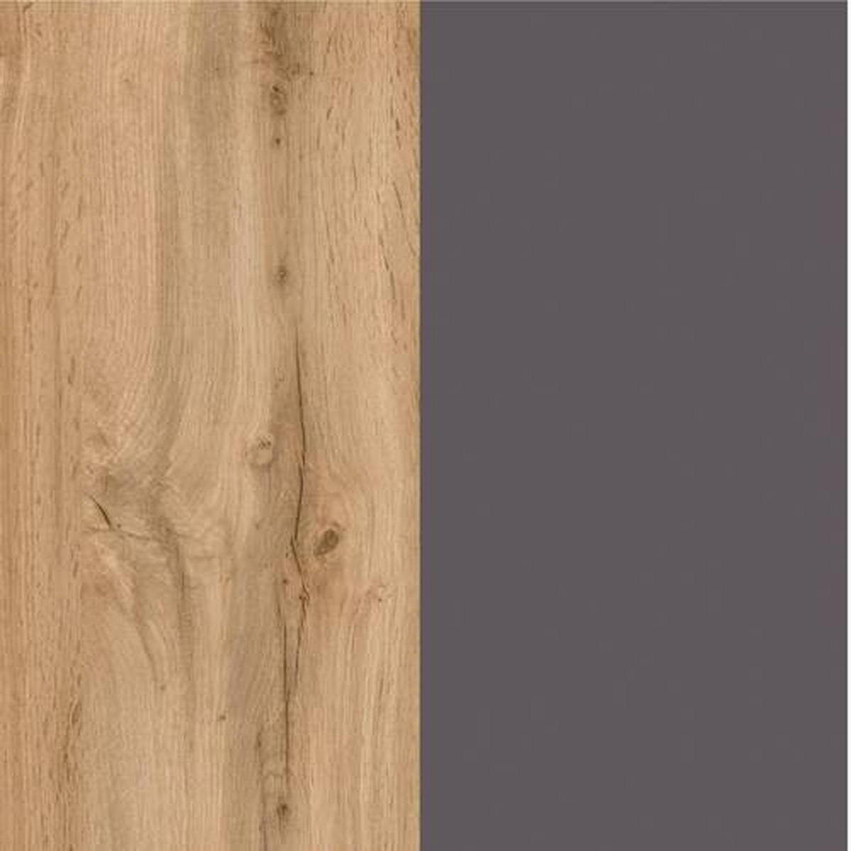 KÜCHENBLOCK 300 cm   in Graphitfarben, Eiche Wotan  - Eiche Wotan/Graphitfarben, Design, Holzwerkstoff (300cm) - Held