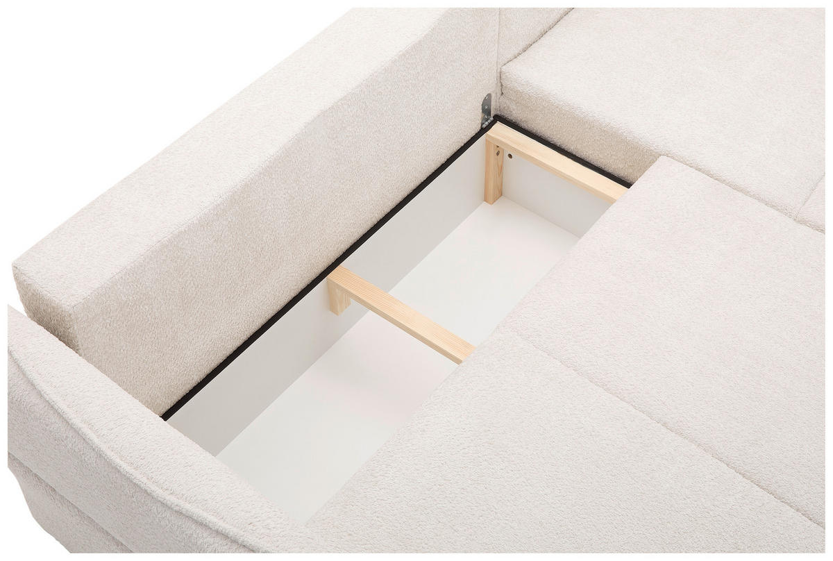 ECKSOFA in Chenille Beige  - Beige/Schwarz, Konventionell, Kunststoff/Textil (233/193cm) - Carryhome