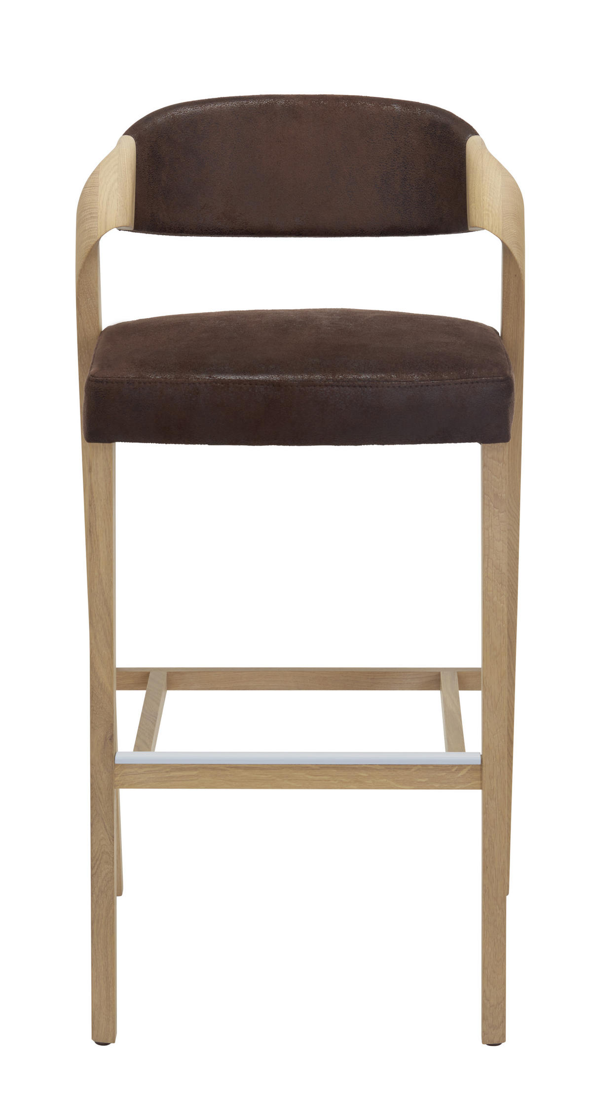 BARHOCKER in Holz, Textil Braun, Eichefarben  - Eichefarben/Braun, Design, Holz/Textil (52/103/51,5cm) - Voglauer