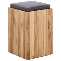HOCKER in Holz, Textil Anthrazit, Eichefarben  - Eichefarben/Anthrazit, Natur, Holz/Textil (35/52/35cm) - Linea Natura