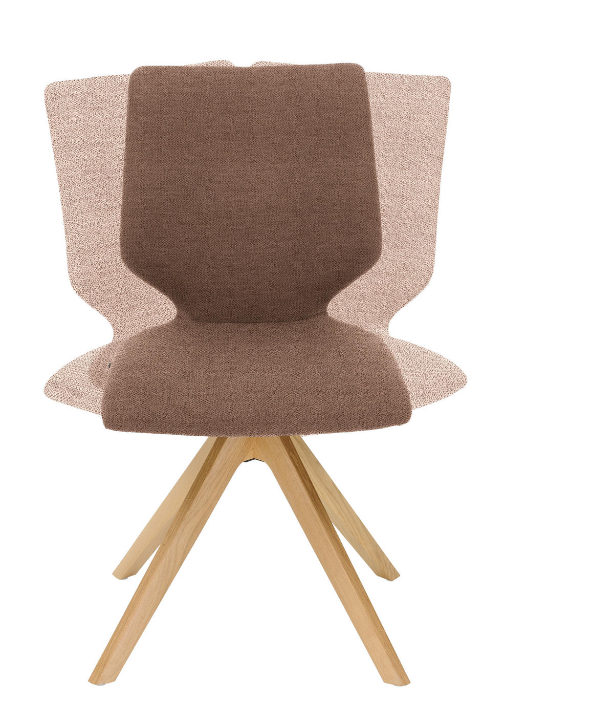 STUHL Struktur  - Eichefarben/Altrosa, Design, Holz/Textil (50/92/64cm) - Venjakob