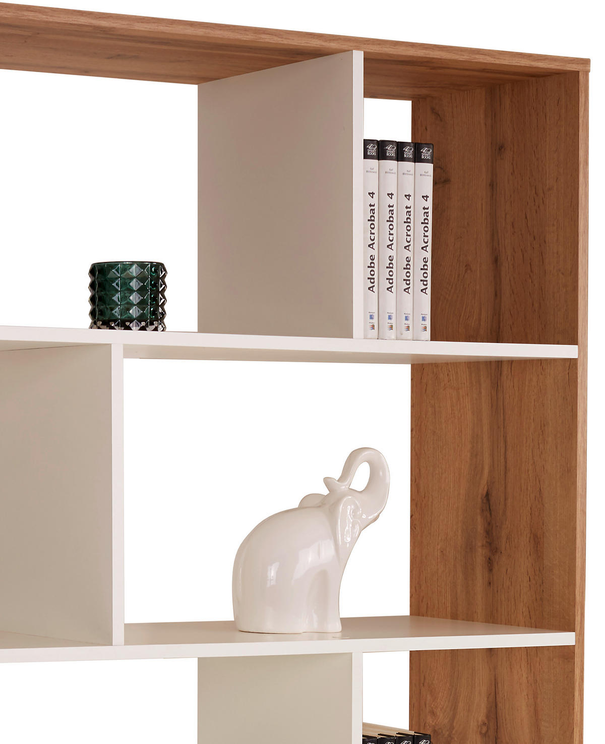 PREDELNA STENA 110/185/32 cm bela, barve hrasta, svetlo rjava  - svetlo rjava/barve hrasta, Moderno, leseni material (110/185/32cm) - Carryhome