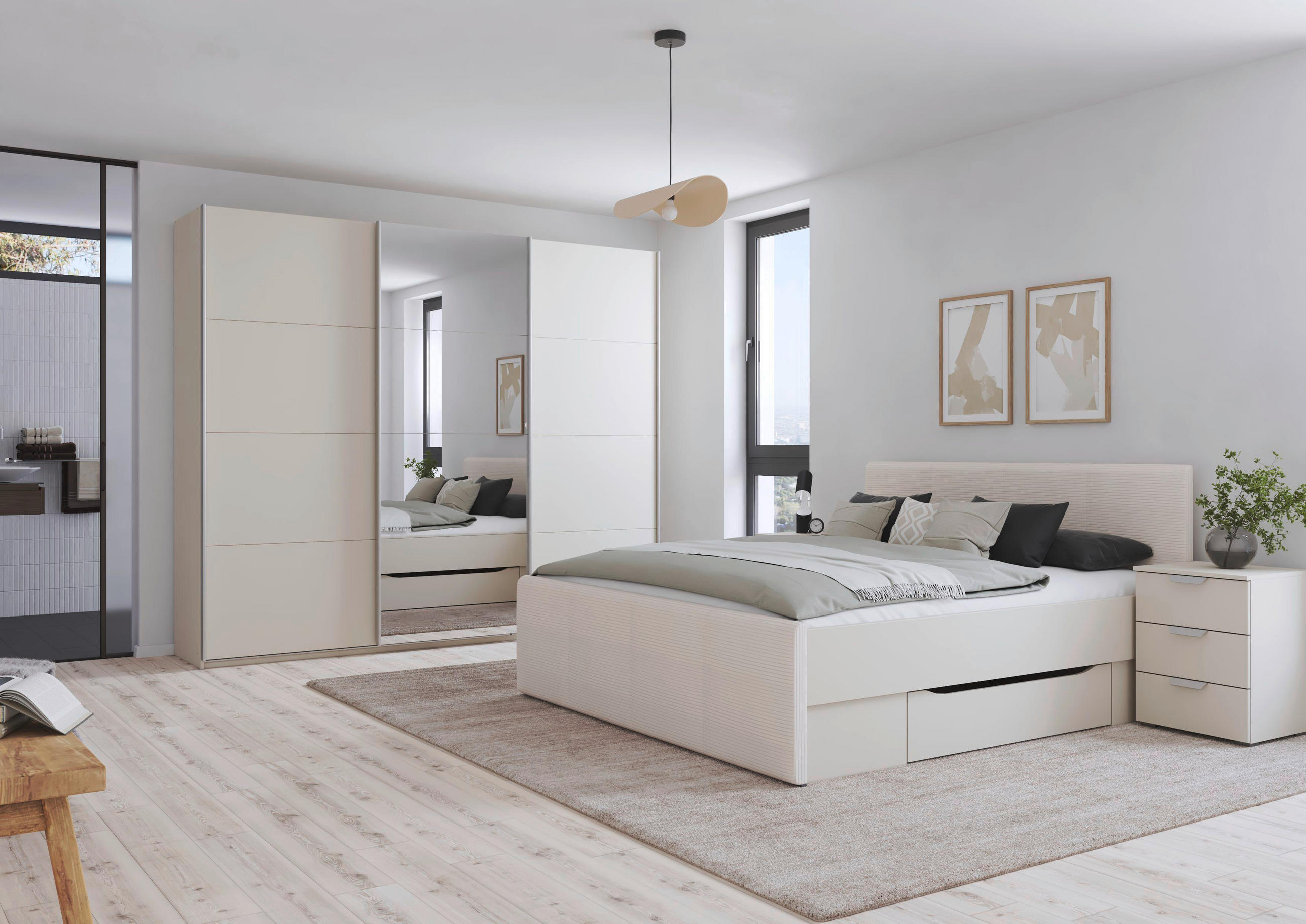 STAURAUMBETT 180/200 cm  in Champagner  - Champagner, MODERN, Holzwerkstoff/Textil (180/200cm) - Rauch Möbel