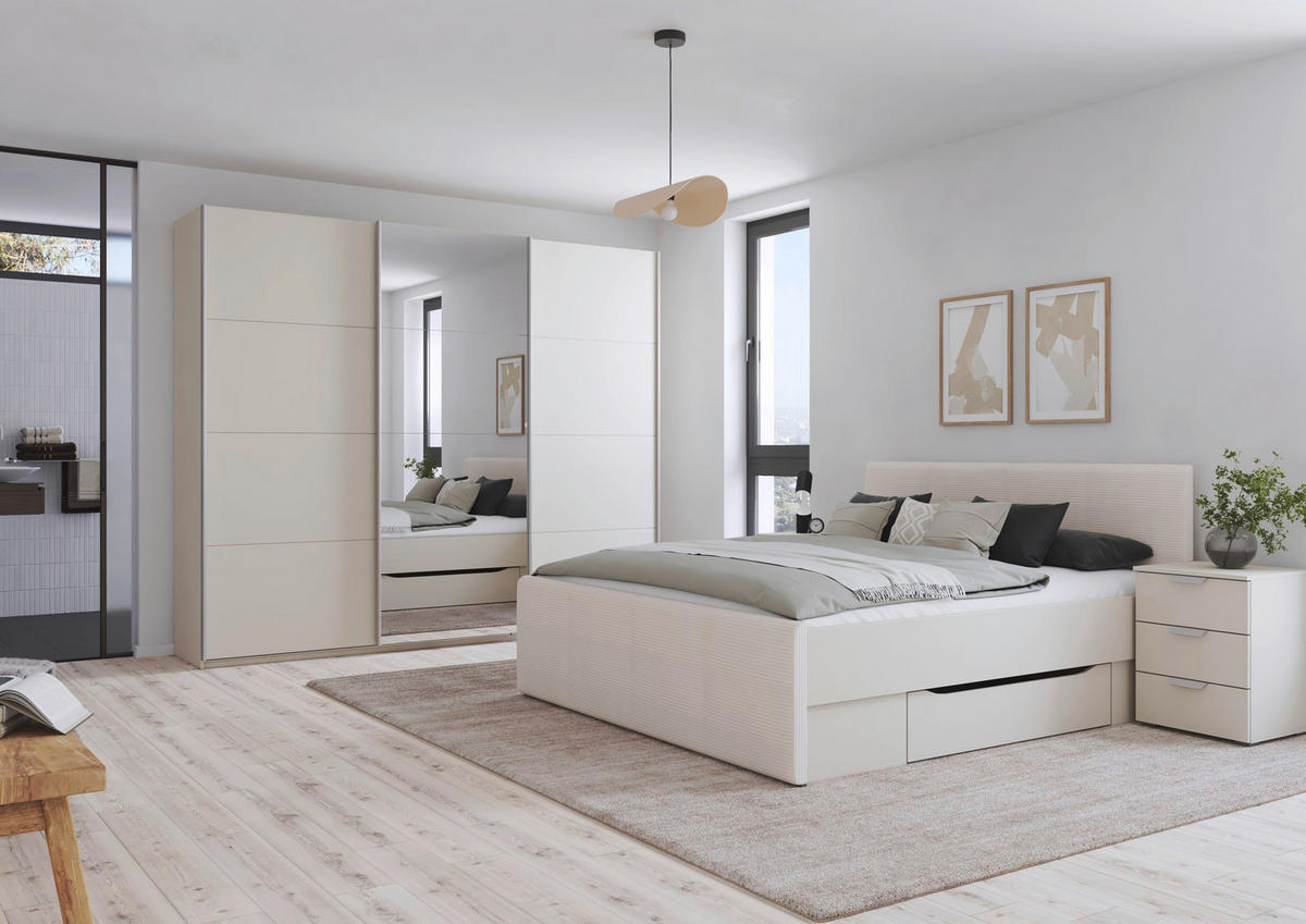 STAURAUMBETT 180/200 cm  in Champagner  - Champagner, MODERN, Holzwerkstoff/Textil (180/200cm) - Rauch Möbel