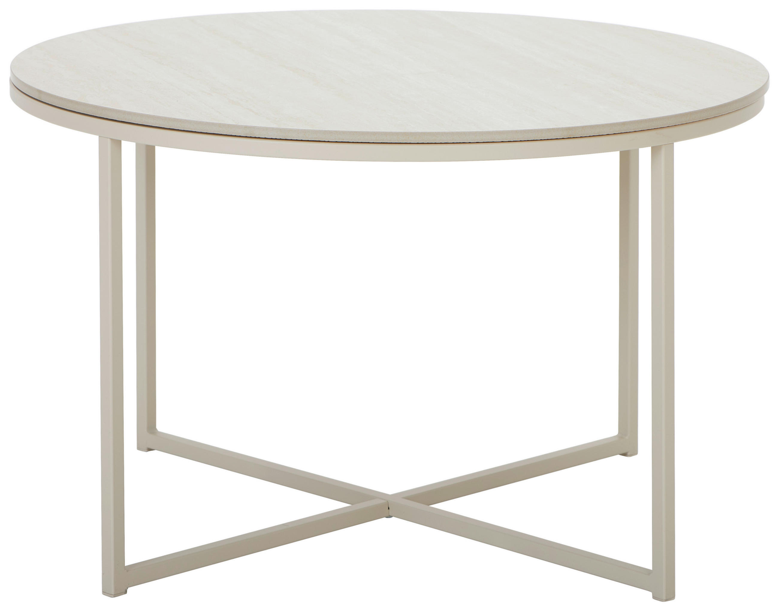 SOFFBORD i metall, keramik 74/74/45 cm  - cremefärgad, Design, metall/keramik (74/74/45cm) - Carryhome
