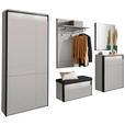 GARDEROBE 5-teilig  in 266/200/38 cm  - Beige/Schwarz, KONVENTIONELL, Glas/Holzwerkstoff (266/200/38cm) - Voleo