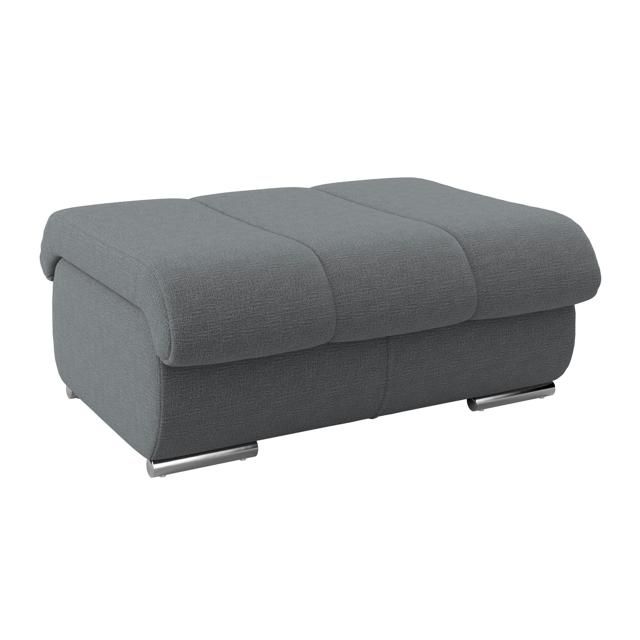 HOCKER Textil Anthrazit  - Chromfarben/Anthrazit, Modern, Textil/Metall (100/43/80cm) - Livetastic