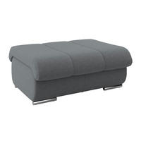 HOCKER Textil Anthrazit  - Chromfarben/Anthrazit, Modern, Textil/Metall (100/43/80cm) - Livetastic