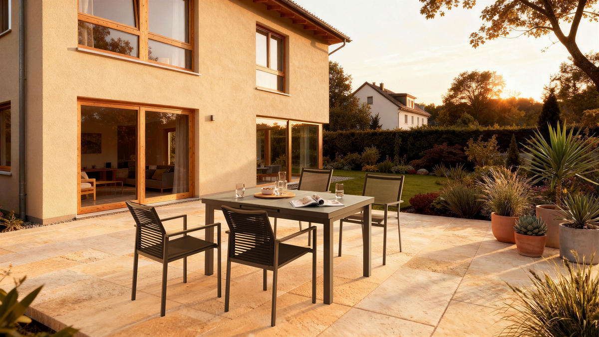 GARTENTISCH 140-180/90/76 cm  - Cappuccino, Design, Glas/Metall (140-180/90/76cm) - Niehoff Garden