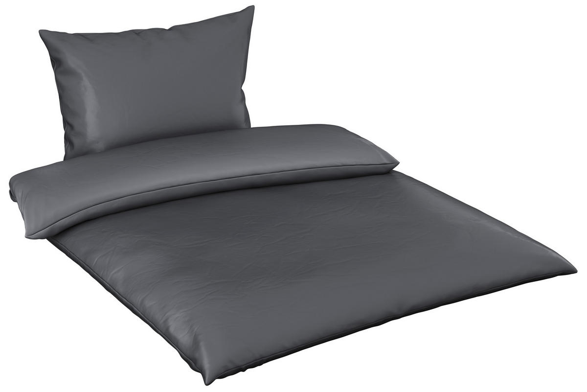 POVLEČENÍ, satén, antracitová, 200/220 cm - antracitová, Basics, textil (200/220cm) - Novel