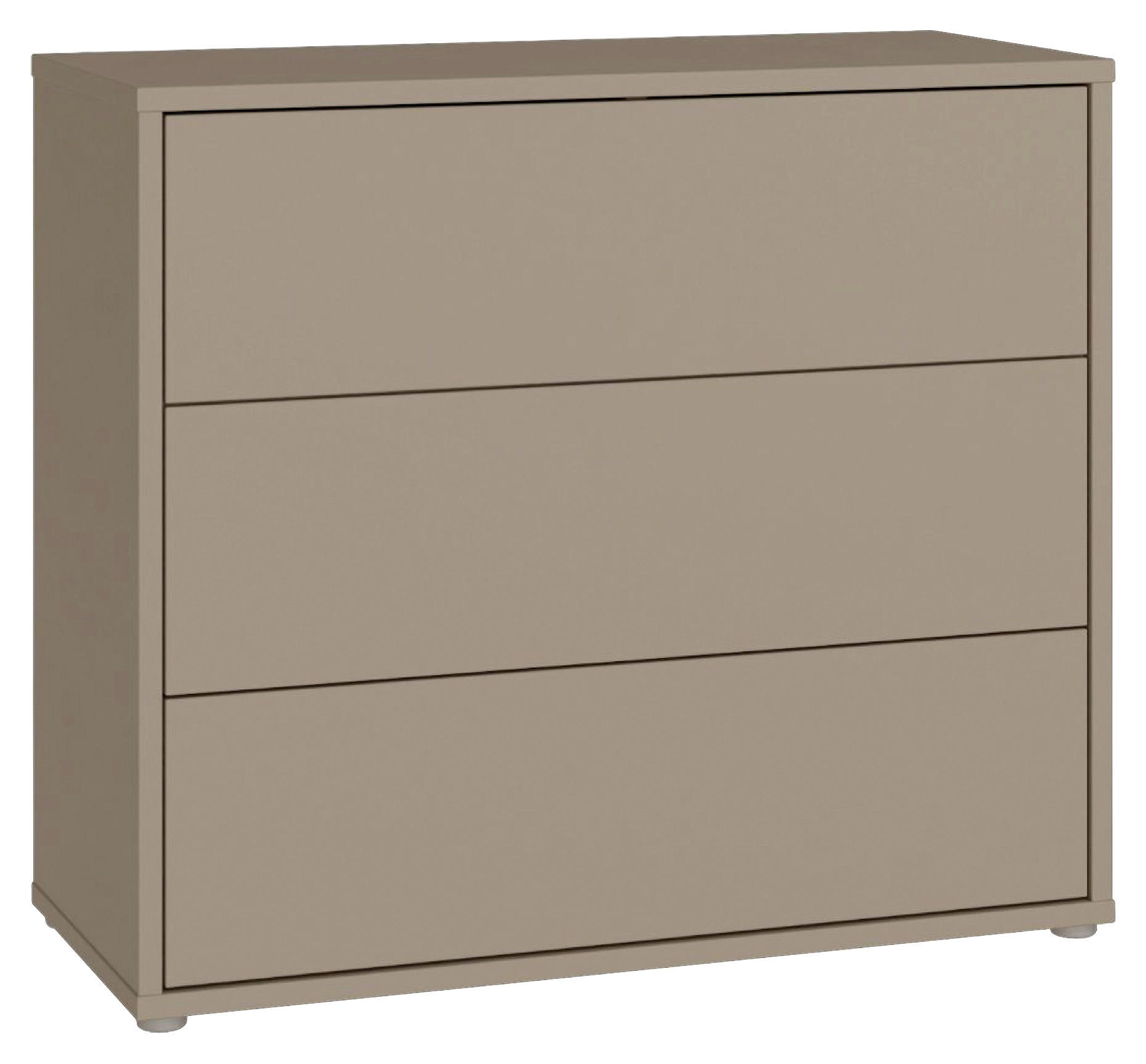 KOMMODE , 95/83/42 cm, 3 Schublade(n)  - Taupe/Silberfarben, Trend, Holzwerkstoff/Kunststoff (95/83/42cm) - Carryhome