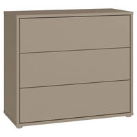 KOMMODE , 95/83/42 cm, 3 Schublade(n)  - Taupe/Silberfarben, Trend, Holzwerkstoff/Kunststoff (95/83/42cm) - Carryhome