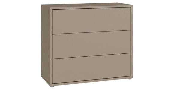 KOMMODE , 95/83/42 cm, 3 Schublade(n)  - Taupe/Silberfarben, Trend, Holzwerkstoff/Kunststoff (95/83/42cm) - Carryhome