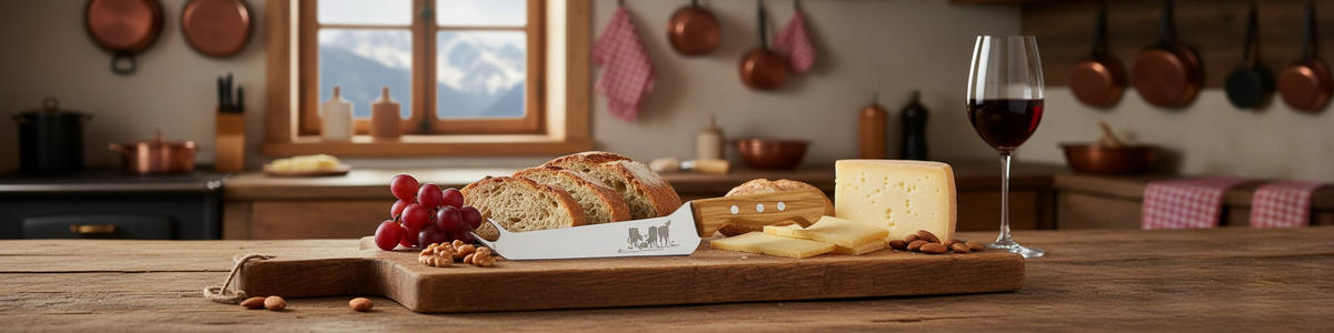 KÄSEMESSER Heidi Cheese Line: Funny Cows 29,5 cm  - Edelstahlfarben/Braun, Basics, Holz/Metall (29,5cm) - Heidi Cheese Line