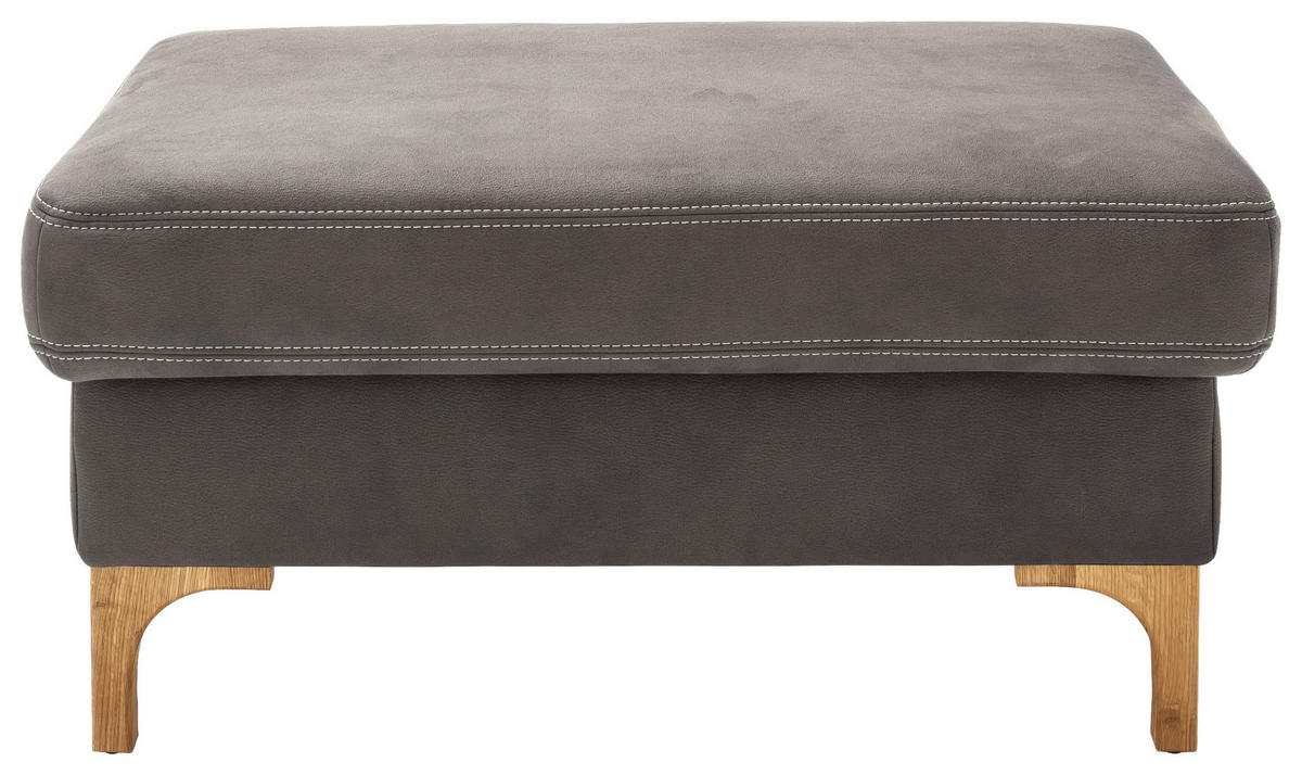 HOCKER in Textil Anthrazit  - Eichefarben/Anthrazit, Design, Holz/Textil (90/45/60cm) - Pure Home Lifestyle