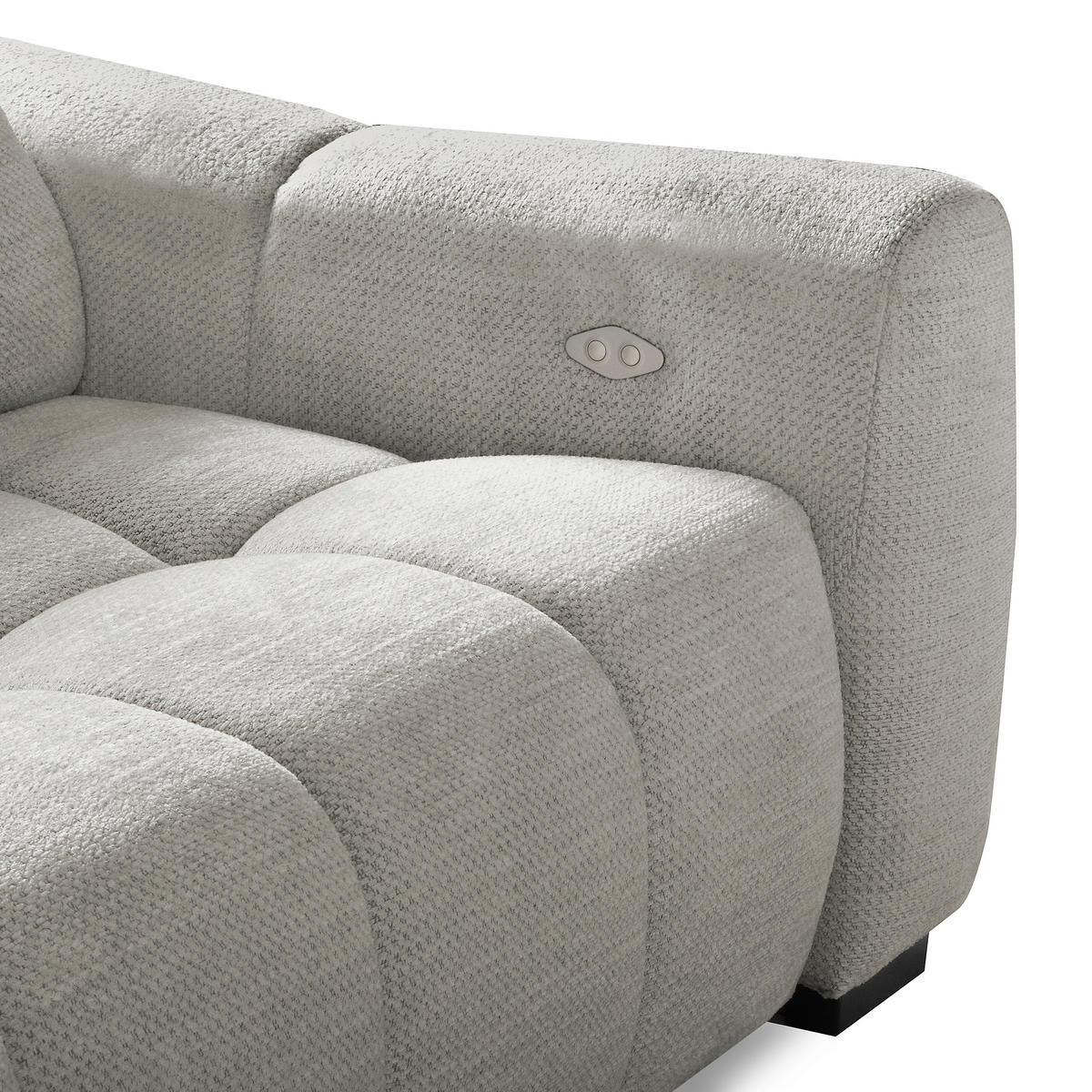 ECKSOFA  Webstoff Greige  - Greige/Schwarz, Design, Kunststoff/Textil (177/274cm) - Livetastic