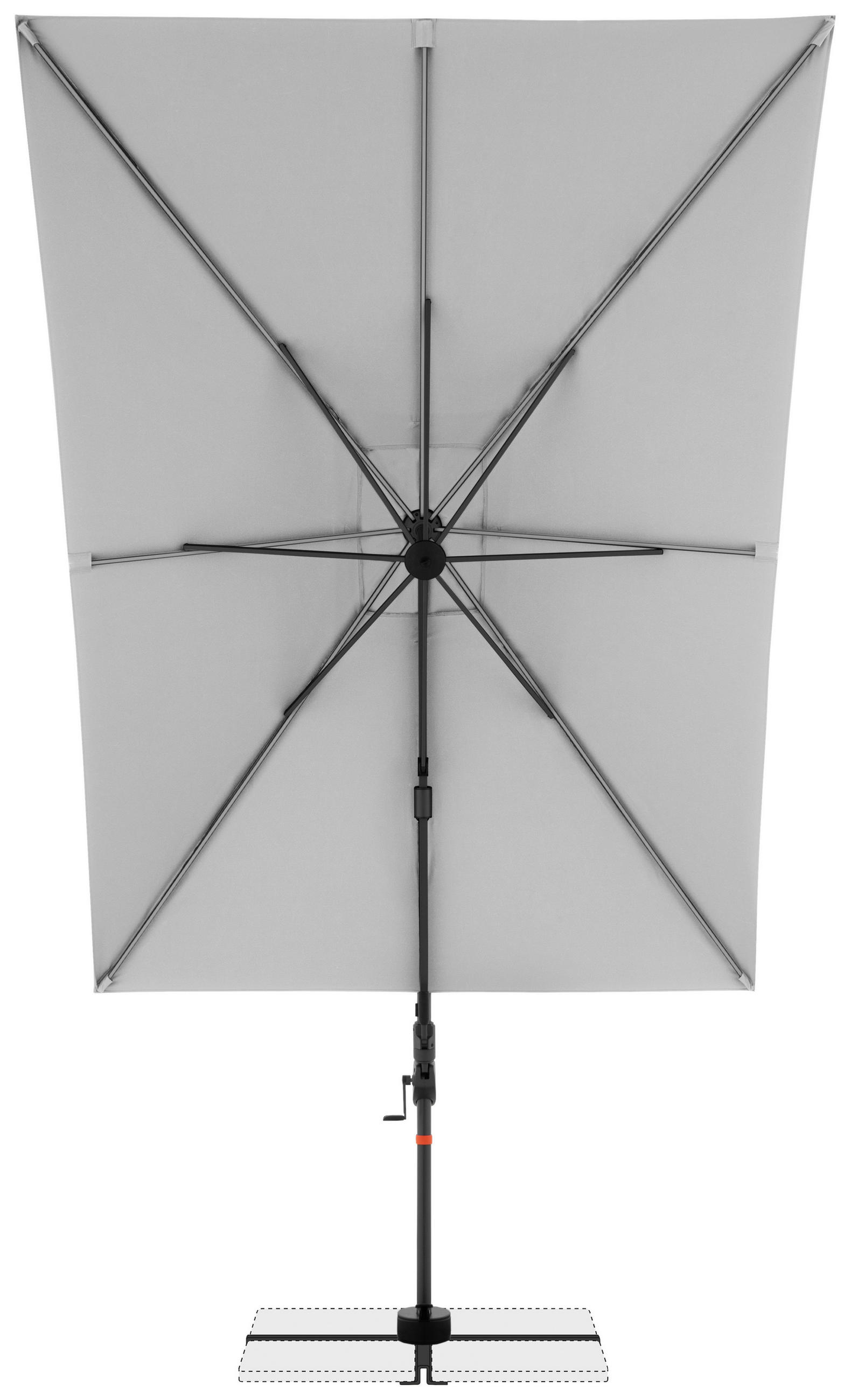 AMPELSCHIRM 300x220 cm Hellgrau  - Anthrazit/Hellgrau, Basics, Textil/Metall (300/220cm) - Doppler