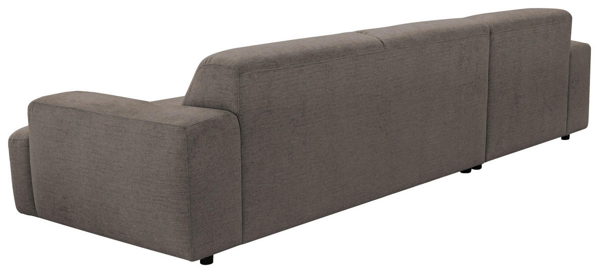 ECKSOFA Taupe Chenille Rücken echt  - Taupe/Schwarz, MODERN, Kunststoff/Textil (185/296cm) - Hom`in