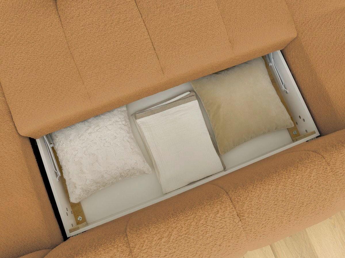 WOHNLANDSCHAFT  FUJI  Gelb Bouclé  - Gelb/Schwarz, MODERN, Kunststoff/Textil (204/377/160cm)