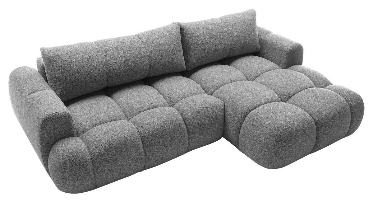 ECKSOFA Hellgrau Struktur  - Hellgrau/Schwarz, KONVENTIONELL, Kunststoff/Textil (272/172cm) - Carryhome