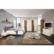 LOŽNICE, barvy ořechu, bílá - bílá/barvy ořechu, Design, dřevo/kompozitní dřevo (180/200cm) - Ambiente by Hülsta