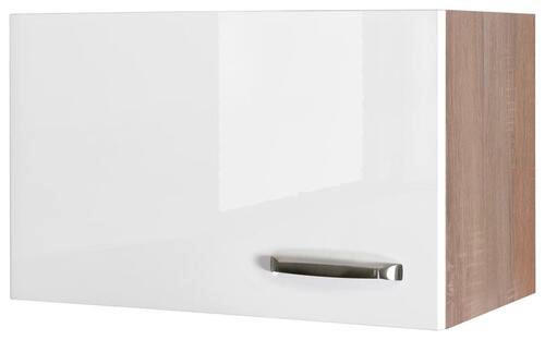 KÜCHENOBERSCHRANK 60/32/32 cm  in Sonoma Eiche, Weiß Hochglanz  - Edelstahlfarben/Weiß Hochglanz, MODERN, Holzwerkstoff/Metall (60/32/32cm) - FlexWell