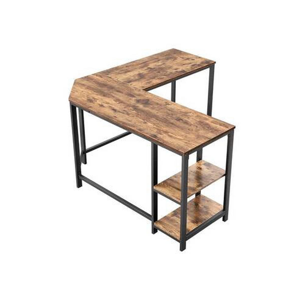 ROHOVÝ PÍSACÍ STÔL, hnedá, čierna, 138/138/76 cm - hnedá/čierna, Basics, kov/kompozitné drevo (138/138/76cm) - Boxxx