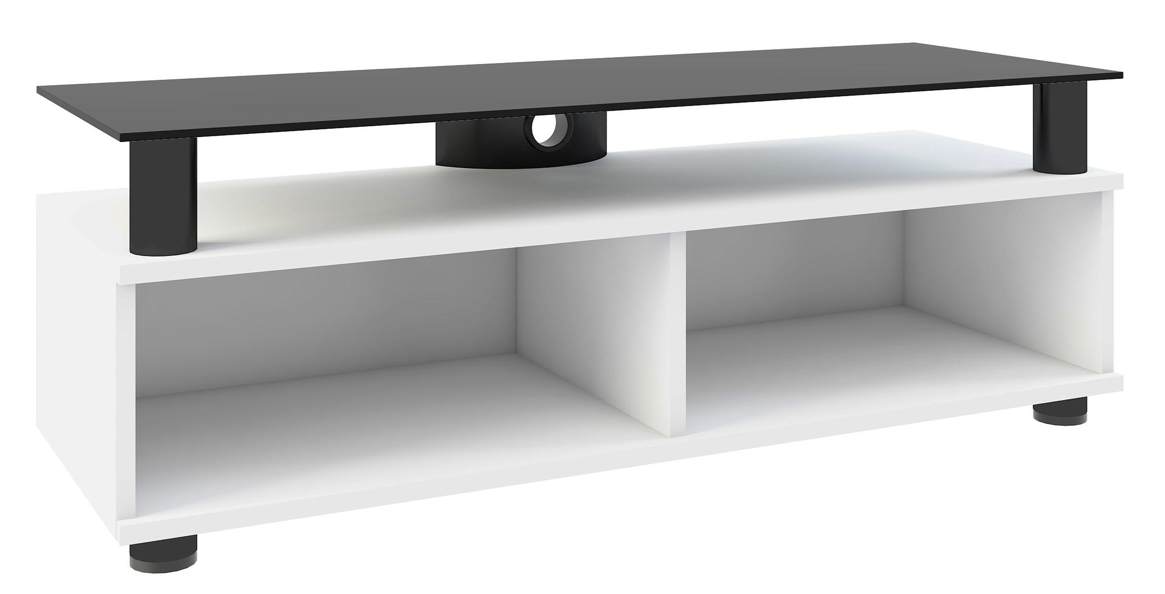 TV-ELEMENT 95/47/40 cm  - Schwarz/Weiß, Basics, Glas/Holzwerkstoff (95/47/40cm) - MID.YOU