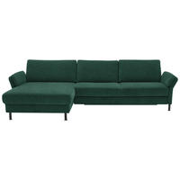 ECKSOFA  in Chenille, Flachgewebe Waldgrün  175/316 cm  - Waldgrün/Schwarz, Design, Textil/Metall (175/316cm) - Dieter Knoll