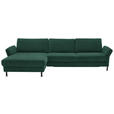 ECKSOFA  in Chenille, Flachgewebe Waldgrün  175/316 cm  - Waldgrün/Schwarz, Design, Textil/Metall (175/316cm) - Dieter Knoll