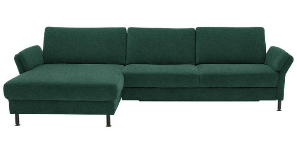 ECKSOFA  in Chenille, Flachgewebe Waldgrün  175/316 cm  - Waldgrün/Schwarz, Design, Textil/Metall (175/316cm) - Dieter Knoll
