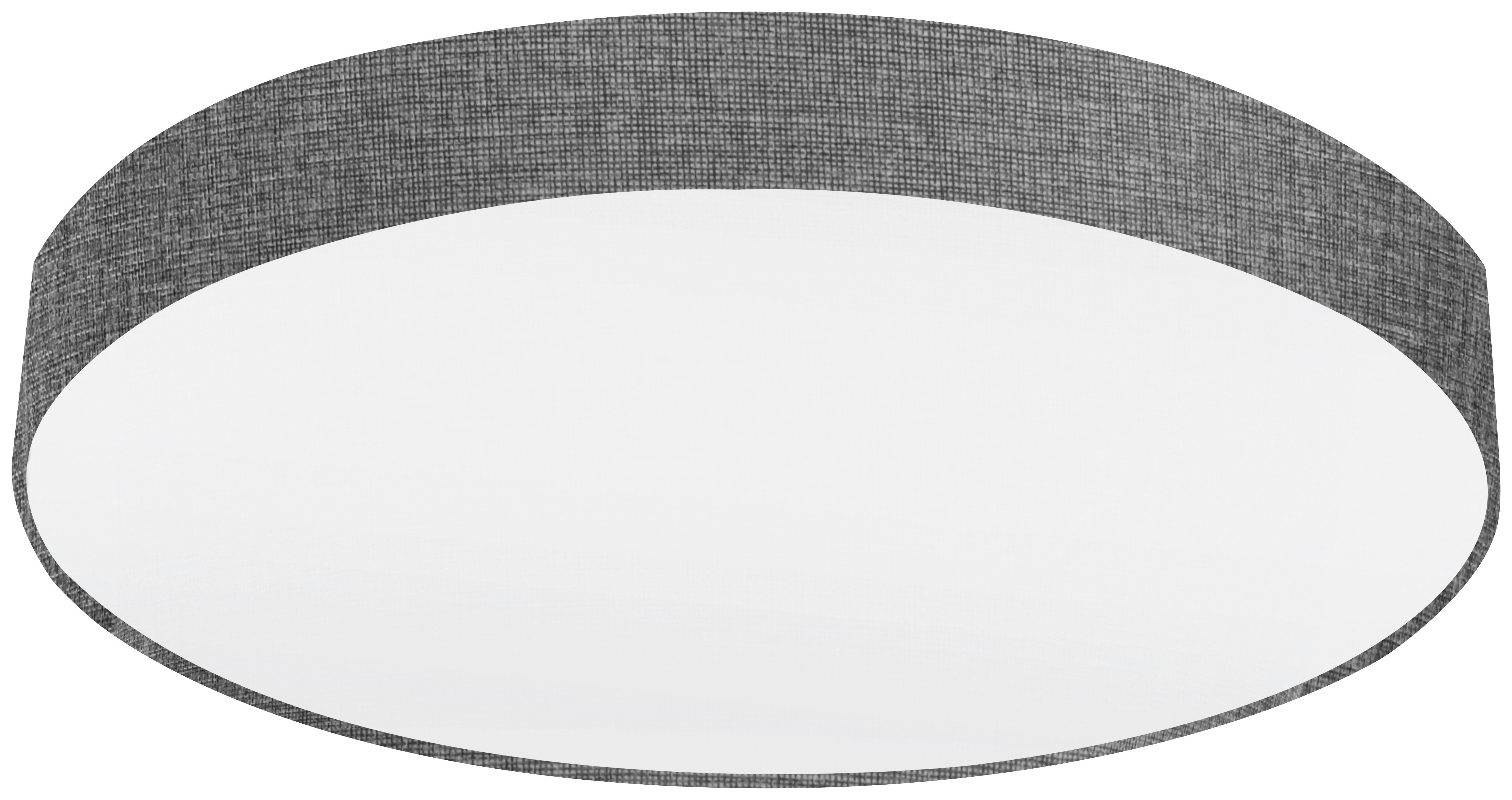 DECKENLEUCHTE  76/15 cm    - Weiß/Grau, Design, Textil/Metall (76/15cm)