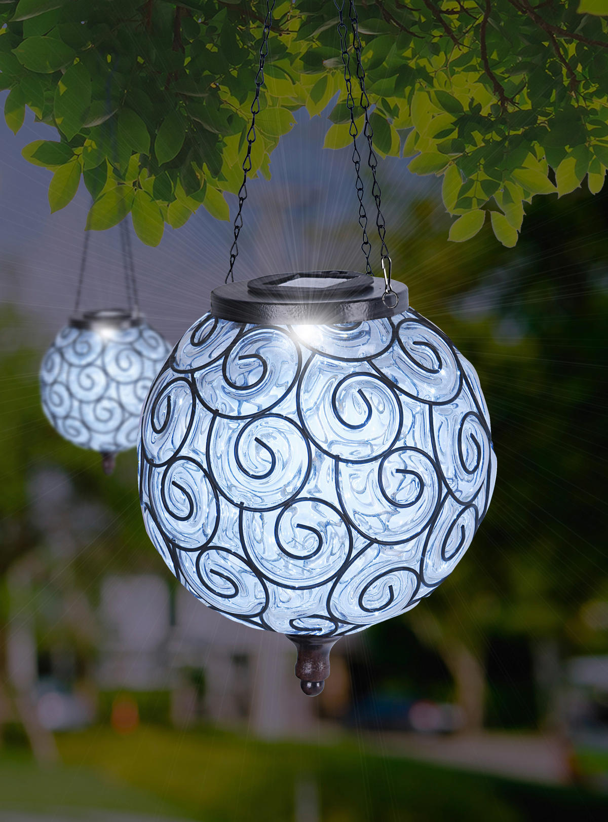 SOLARLEUCHTE  - Klar/Schwarz, Trend, Glas/Kunststoff (20/61cm) - Globo